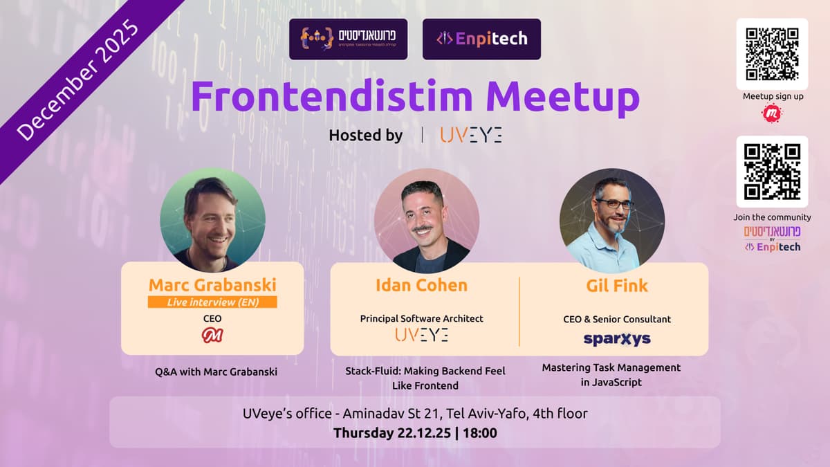 Frontendistim Community December Meetup at UVeye!