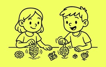 סדנת חנוכה לילדי ג'-ו': סביבונים מדעיים