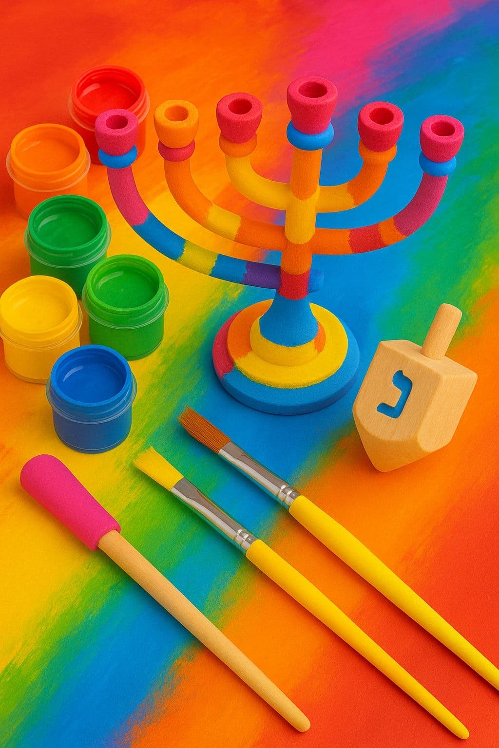 סדנת לצביעת חנוכיות וסביבונים