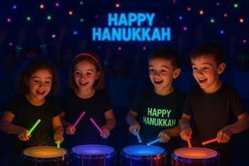 אורן והגיטרה - מסיבת אורות אולטרא זוהרת וסדנת תיפוף